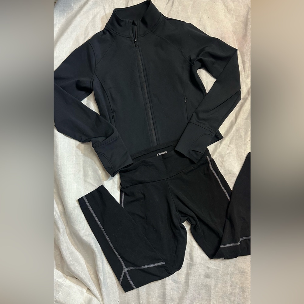 Express Black Leggings and Jacket Set
